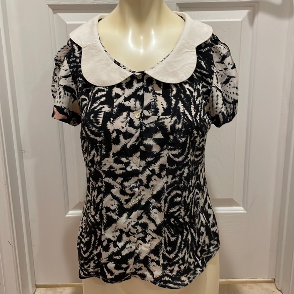 Alice roi women’s tank top button down blouse shirt leopard collared work